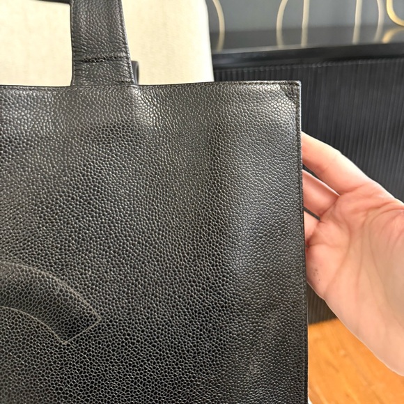 Authentic CHANEL large tote bag black leather - Picture 9 of 16